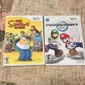Nintendo Wii The Simpsons Game and Mario Kart Bundle